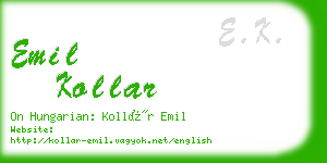 emil kollar business card